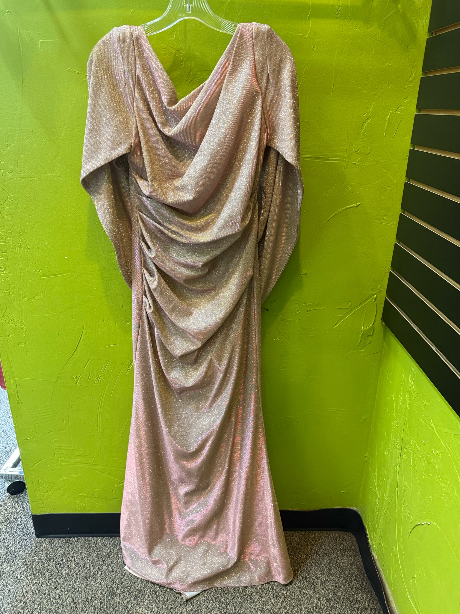 Pre-owned BETSY & ADAM Blush Sparkle Size 6 Designer Dress