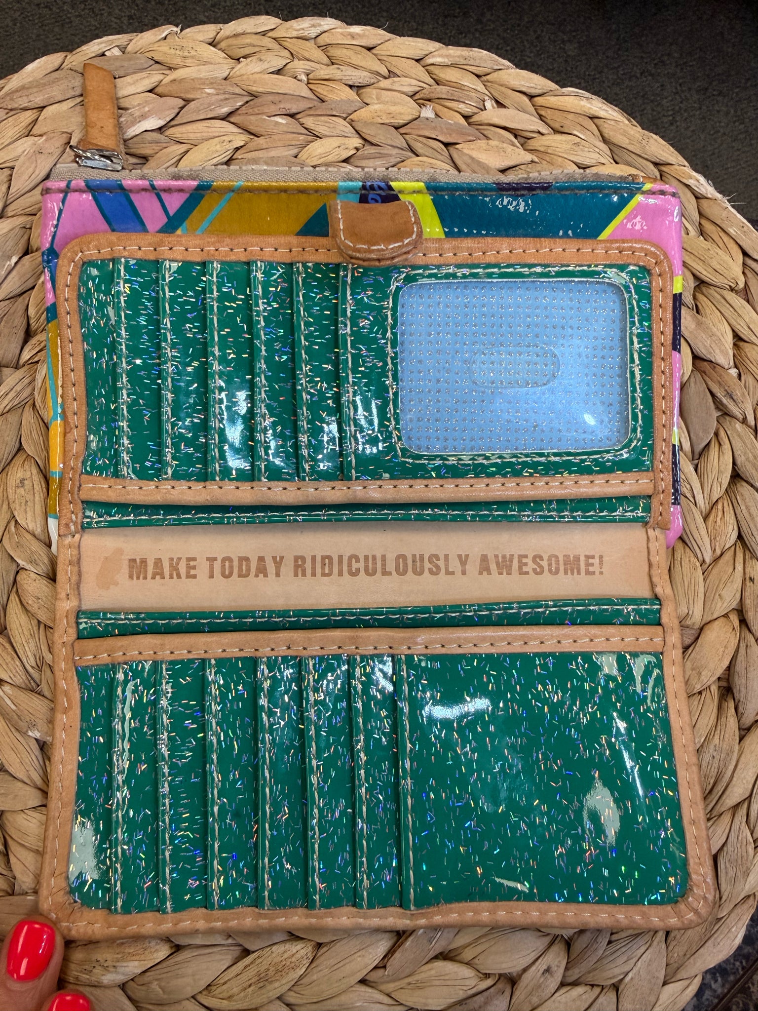 Pre-owned CONSUELA Pink print Multi WALLET SIZE Regular Wallet