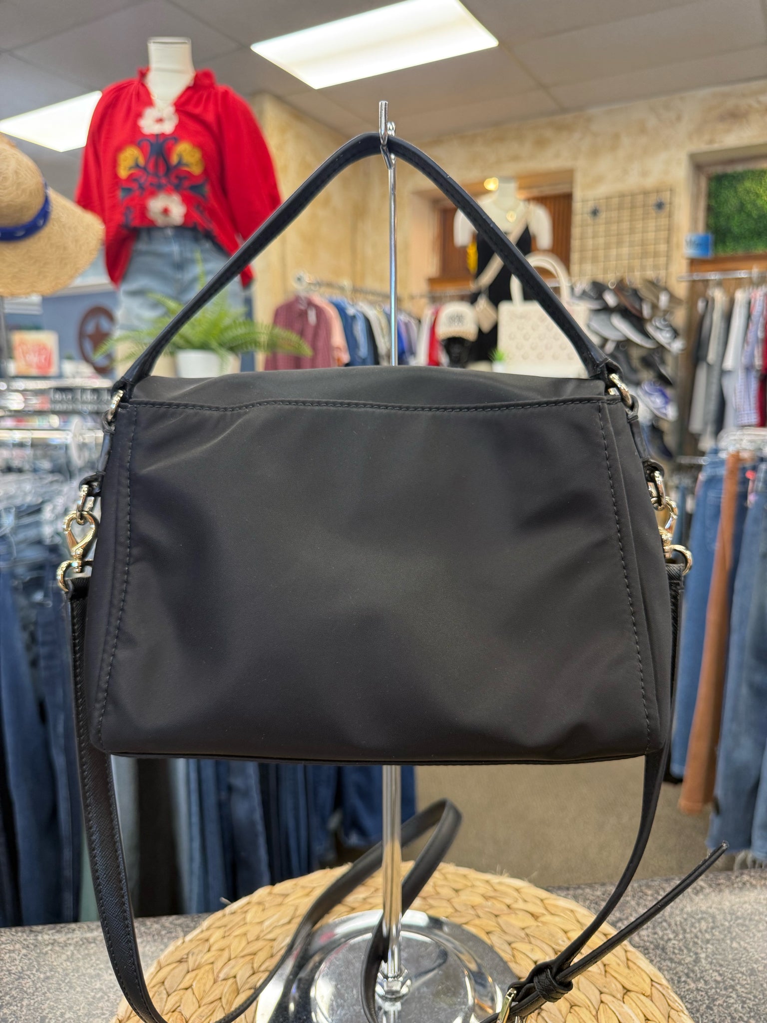 Pre-owned KATE SPADE Black Gold Trim Crossbody Designer Purse