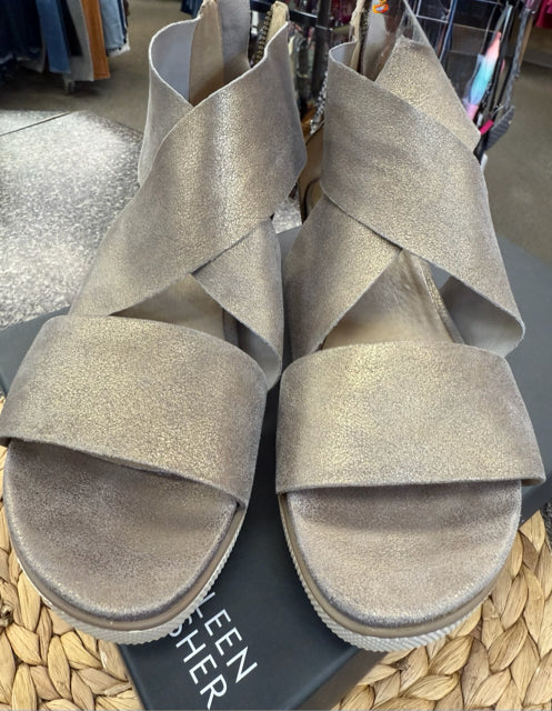Pre-owned EILEEN FISHER Bronze Size 8.5 Designer Sandal