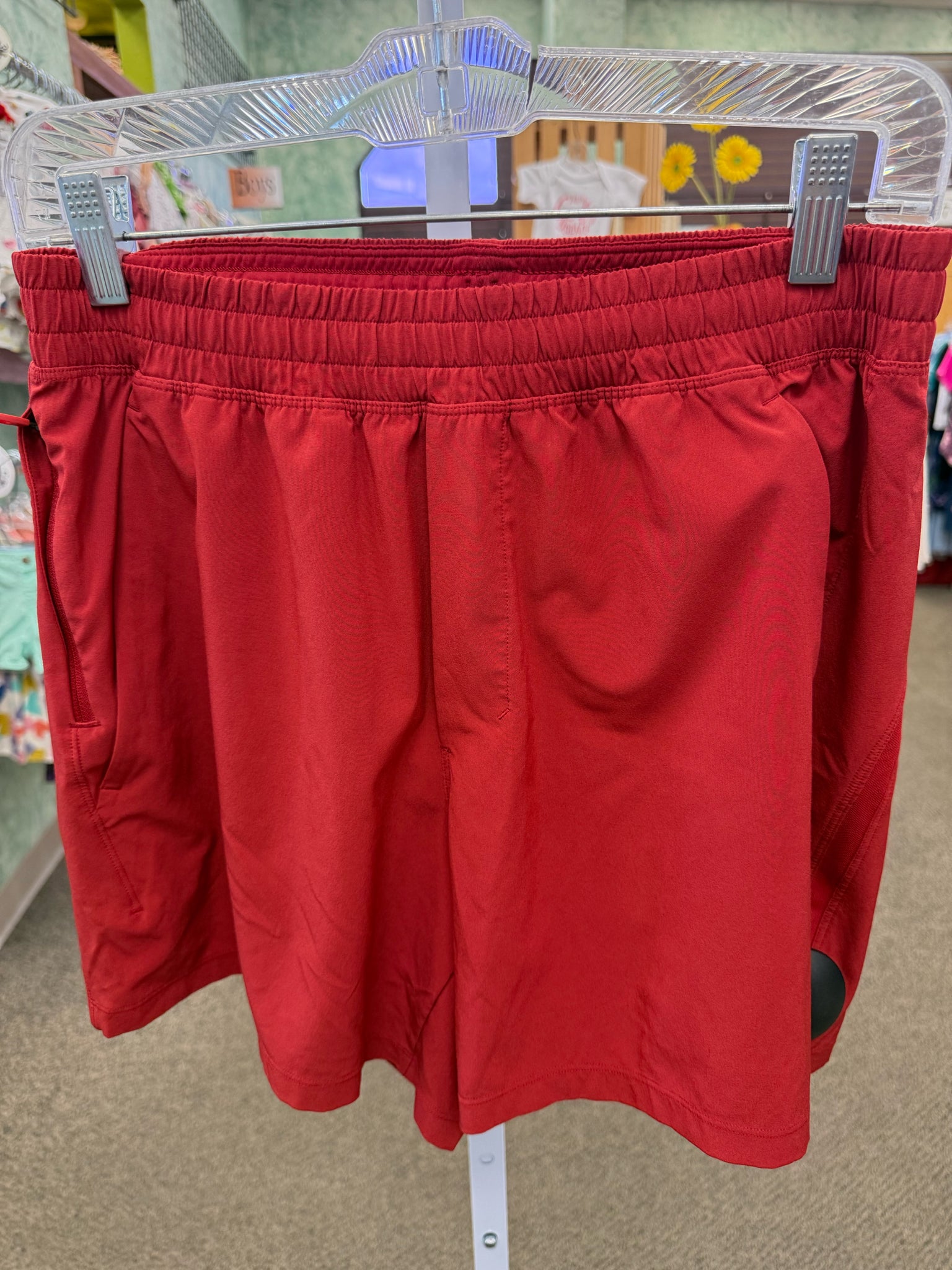 Pre-owned Lululemon Red Mens Size 34 Mens Shorts