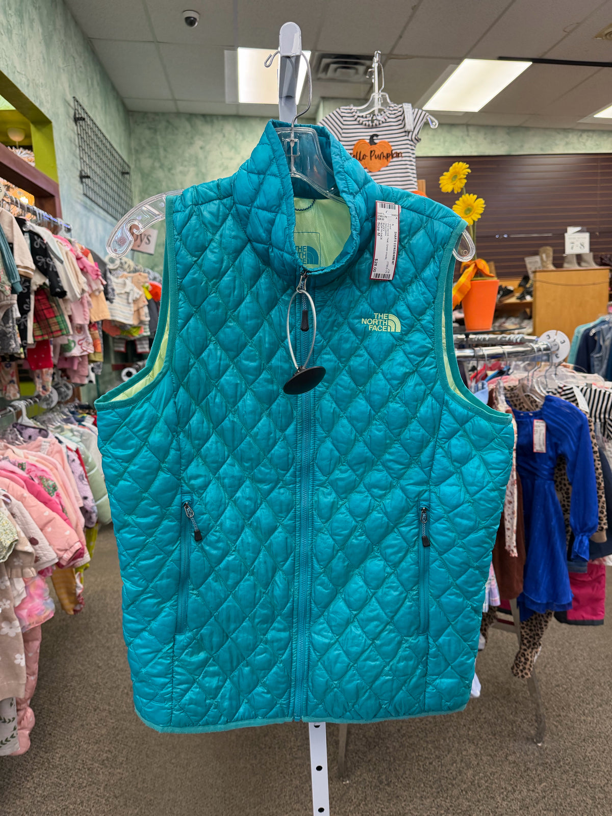 Pre-owned NORTH FACE Teal Green Inside Size M Sleeveless Vest