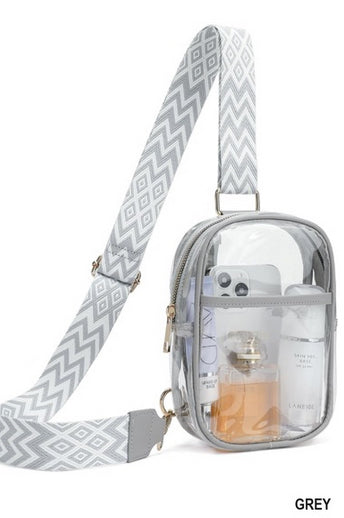 New Zenana Gray clear Purse