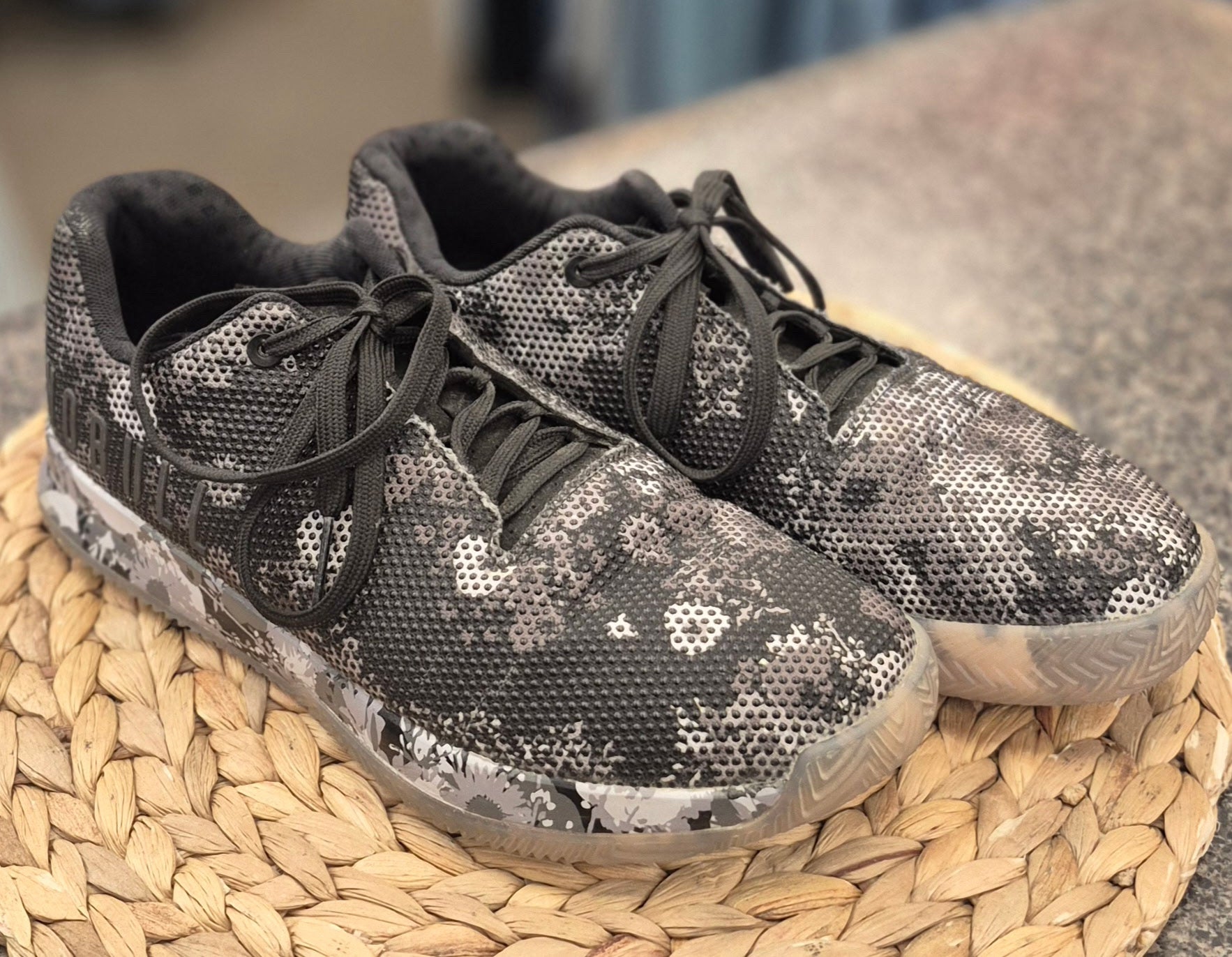 Pre-owned No Bull Black Gray Print Size 10 Designer Sneaker