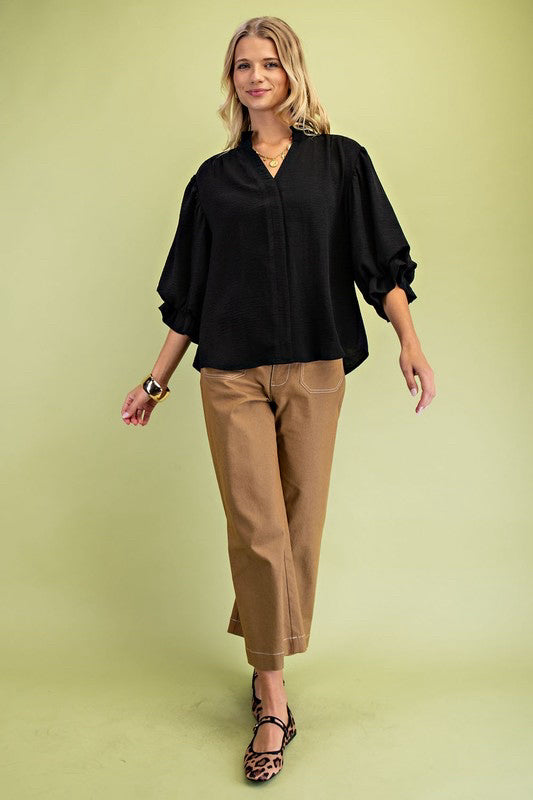 New Gigio Black Size: S Quarter Sleeve Blouse
