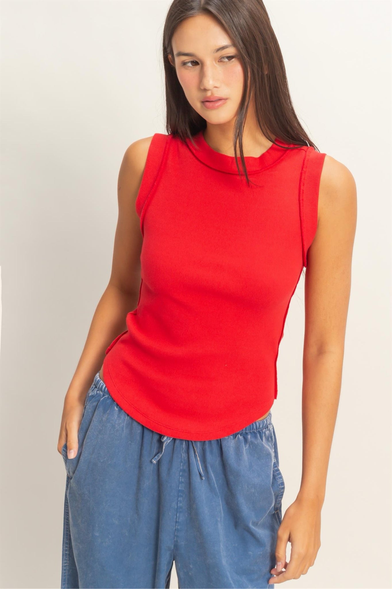 New DOUBLE ZERO Red Size S Sleeveless Tank Top