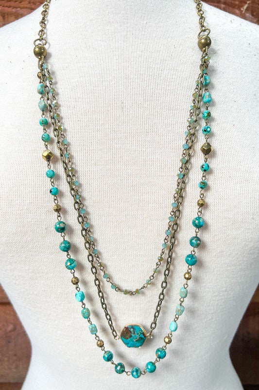 New with Tag DYLAN Turquoise Pewter Necklace