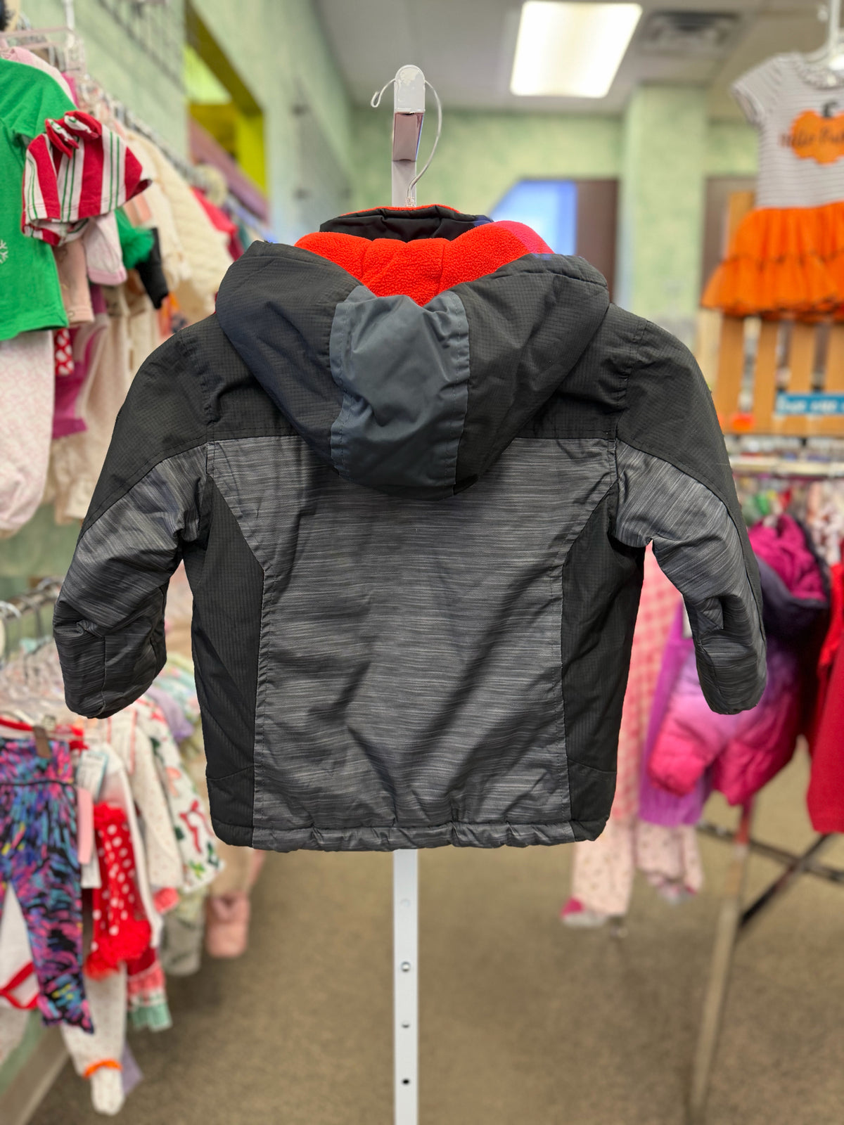 Pre-owned WEATHERPROOF Black Dark Gray C-SIZE 4 Long Sleeve Boys Coat