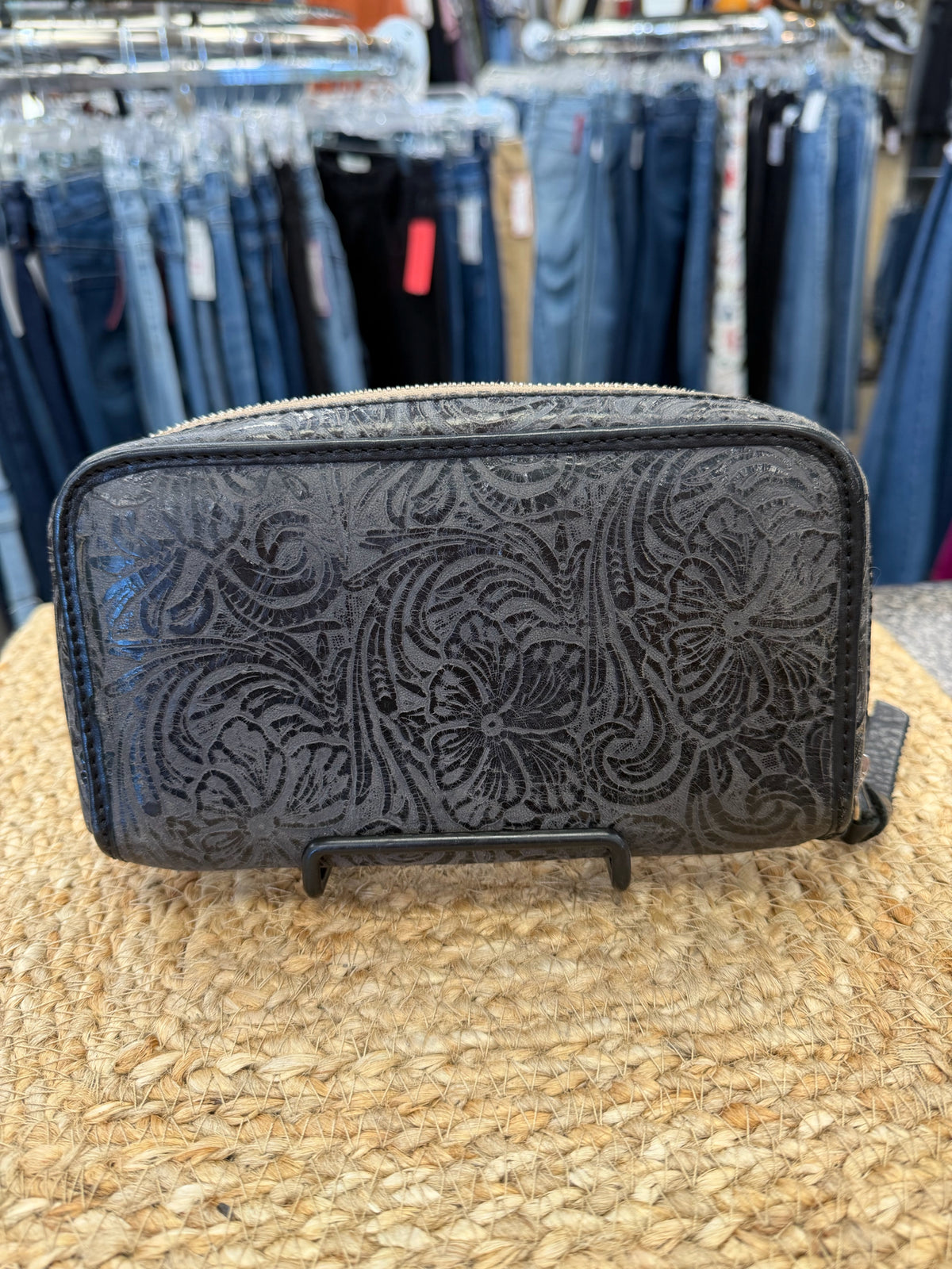 Pre-owned CONSUELA Black Wash WALLET SIZE Large Designer Wallet