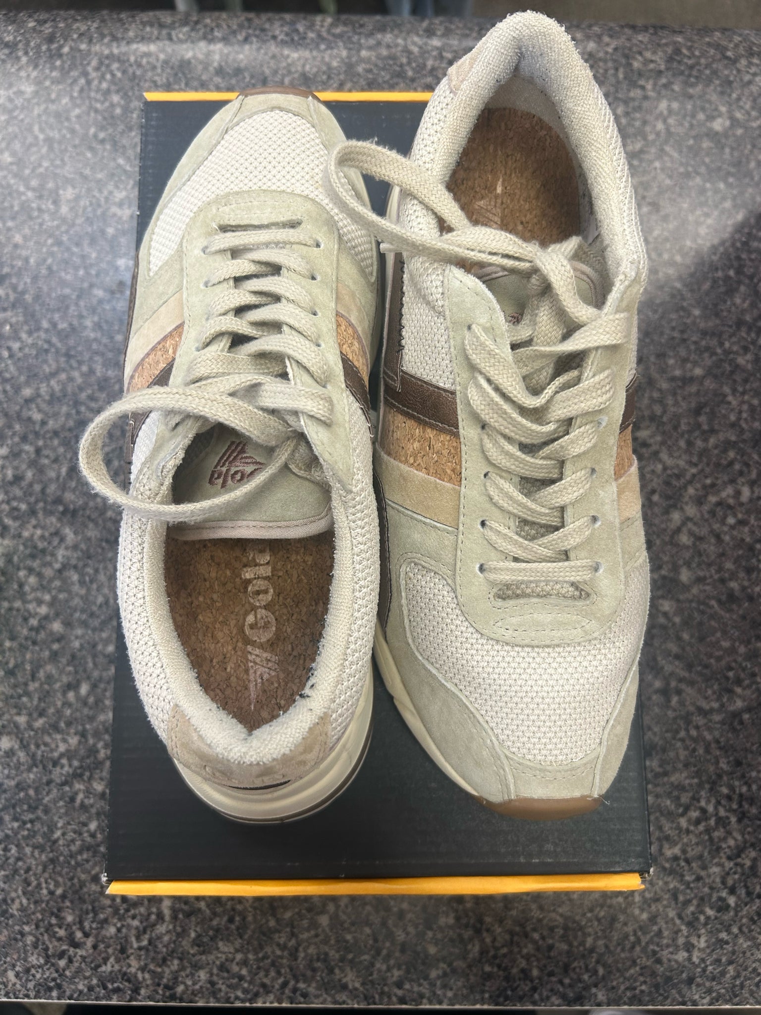 Pre-owned Gola Beige Bronze Size 8 Designer Sneaker