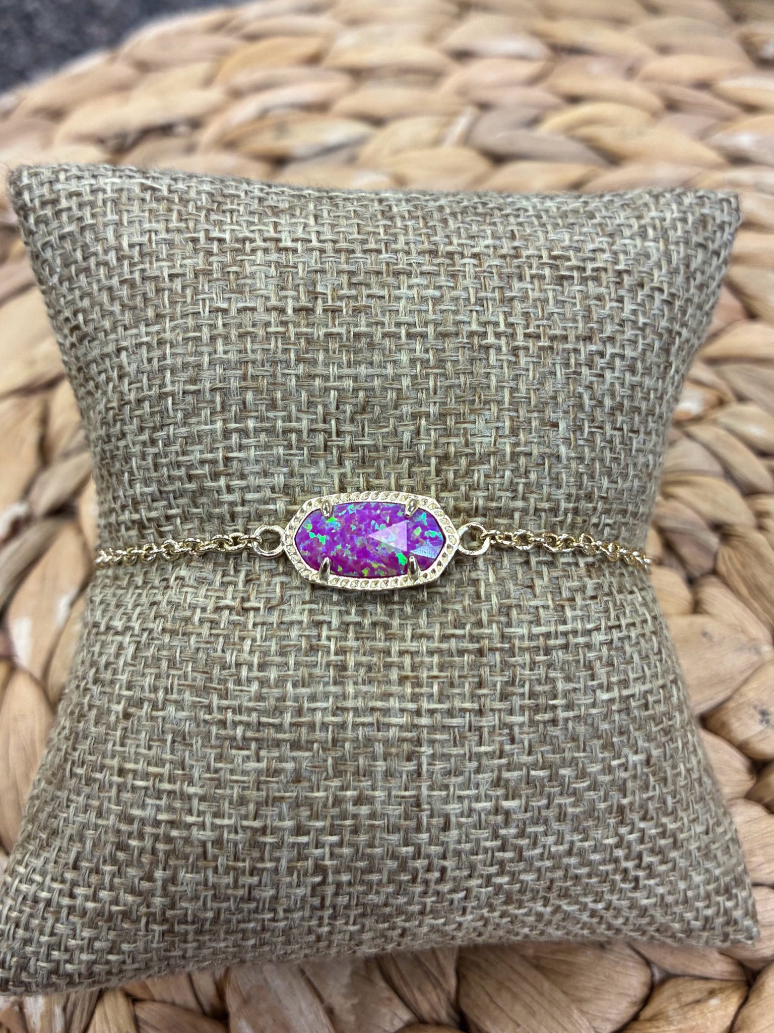 Pre-owned KENDRA SCOTT Gold Purple Designer Bracelet
