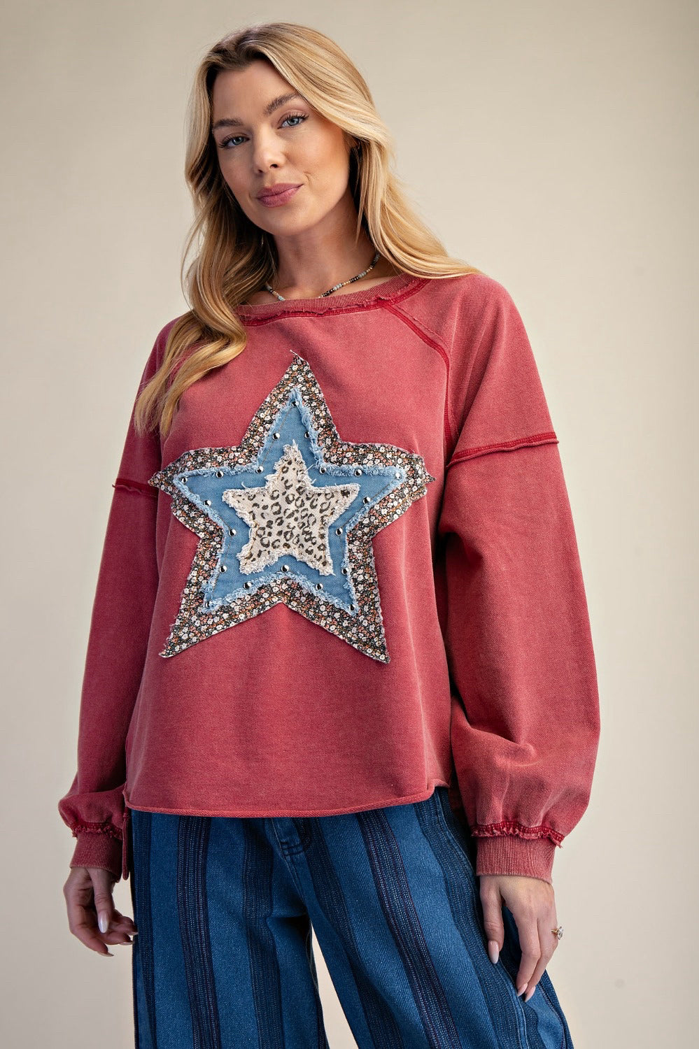 New EASEL Red Size S Long Sleeve Sweatshirt