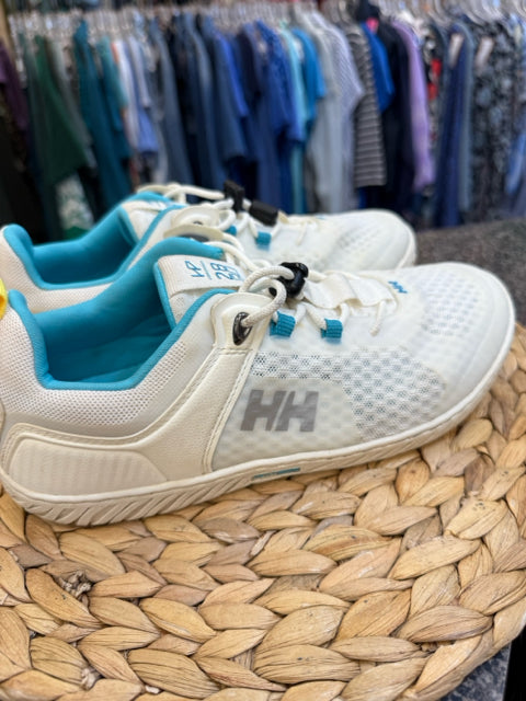 Pre-owned HELLY HANSEN White Teal trim Size 6 Designer Sneaker
