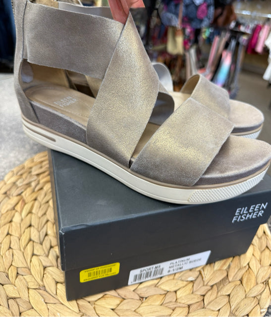 Pre-owned EILEEN FISHER Bronze Size 8.5 Designer Sandal