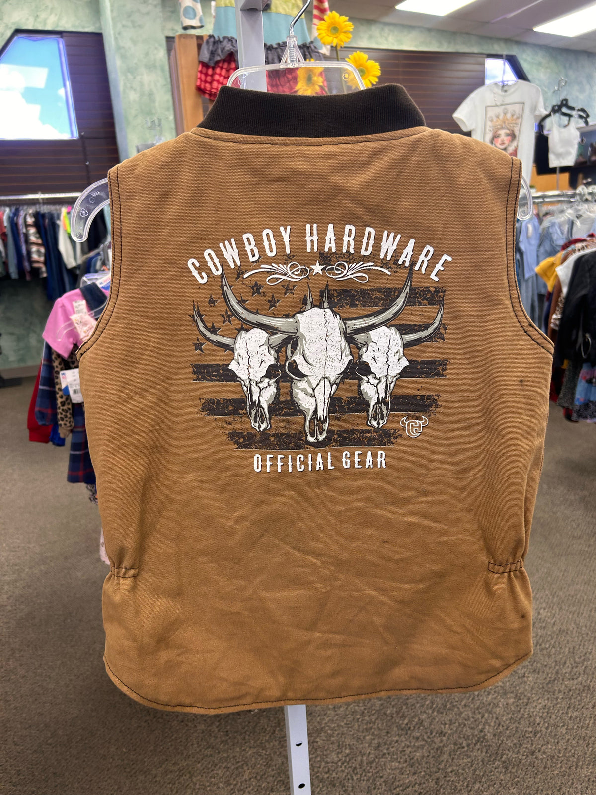 Pre-owned COWBOY HARDWARE Brown C-SIZE 7 Sleeveless Boys Vest