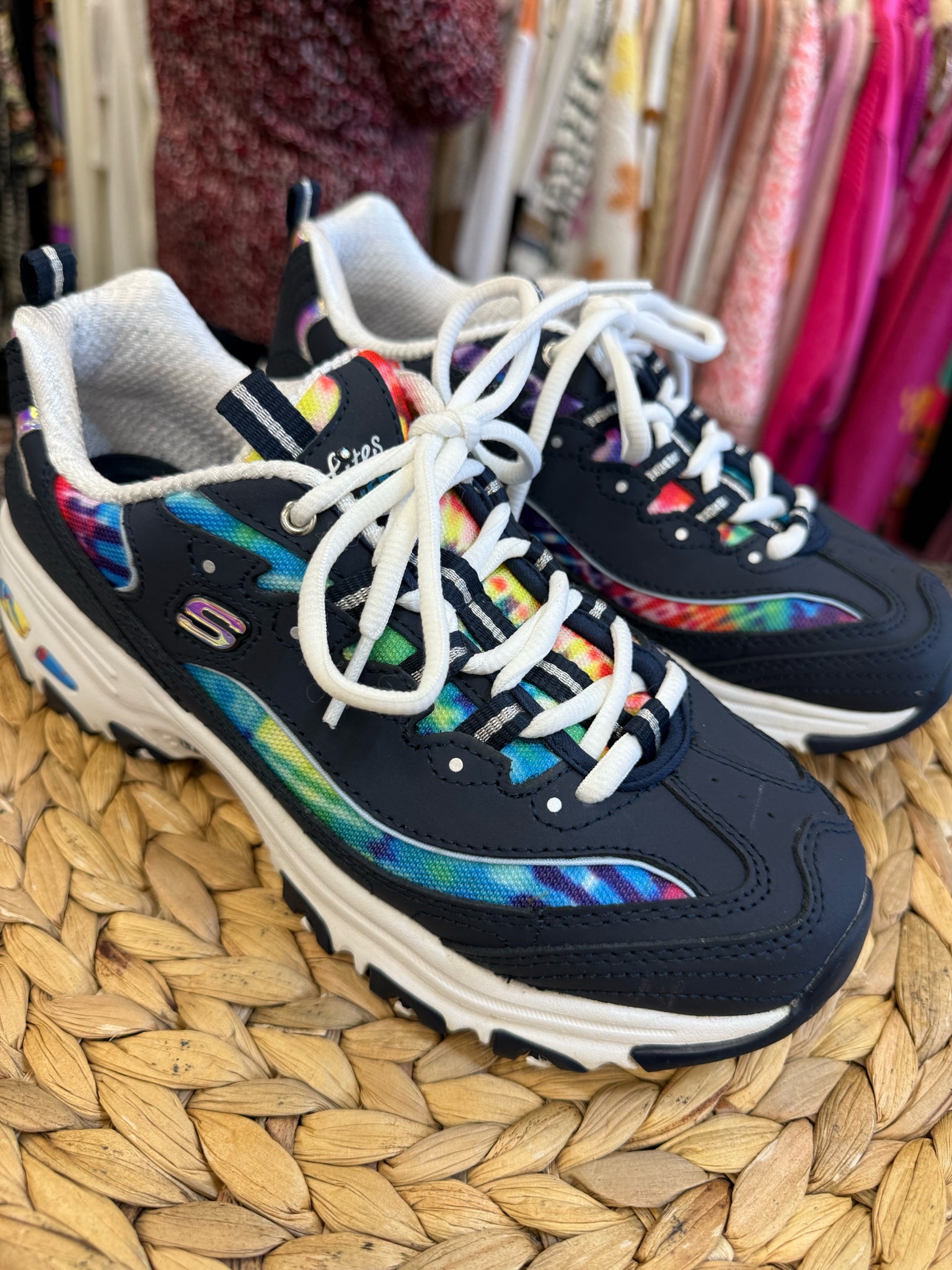 Pre-owned SKECHERS Dark Navy Multi Size 7 Sneaker