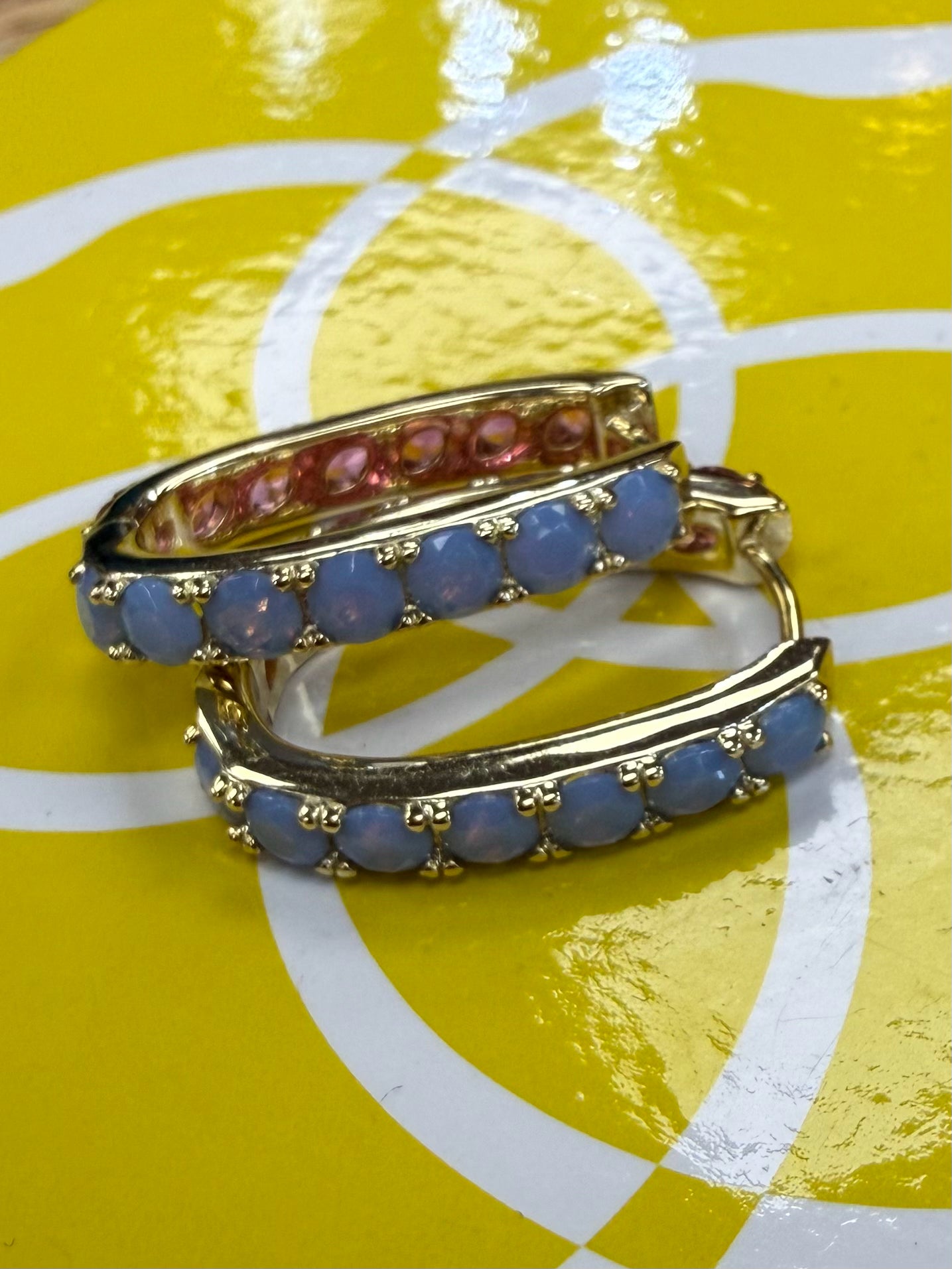 Pre-owned KENDRA SCOTT Pink Blue Designer Earring