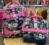 Pre-owned POTTERY BARN Navy Pink Trim M Backpack Purse