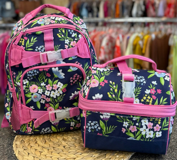 Pre-owned POTTERY BARN Navy Pink Trim M Backpack Purse