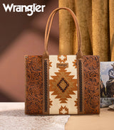 New WRANGLER Brown Cream L Tote Purse