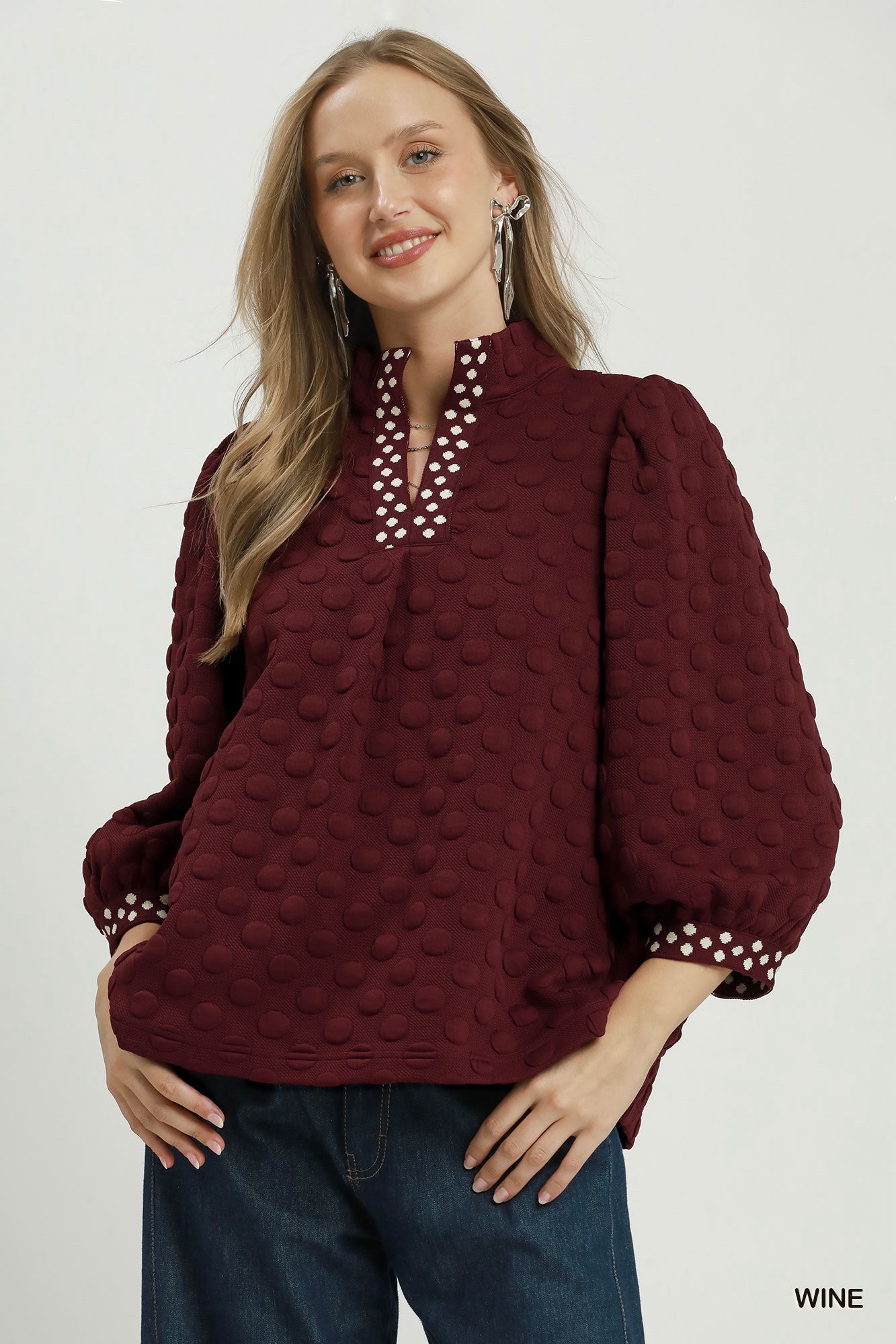 New UMGEE Wine Size: S Quarter Sleeve Blouse