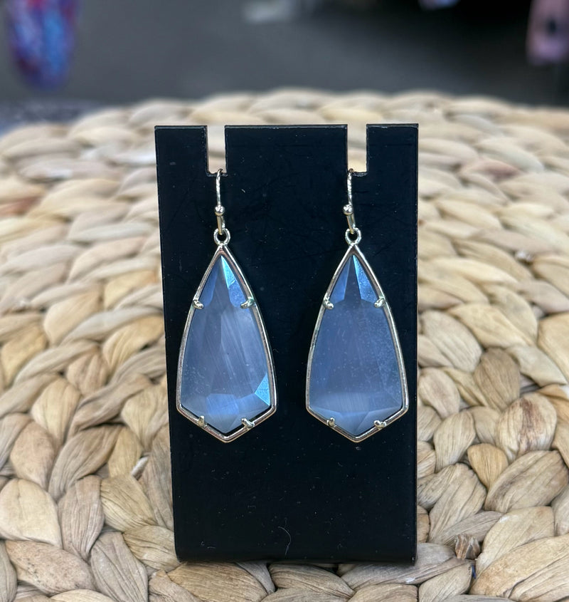 Pre-owned KENDRA SCOTT Gold Dark Gray Designer Earring