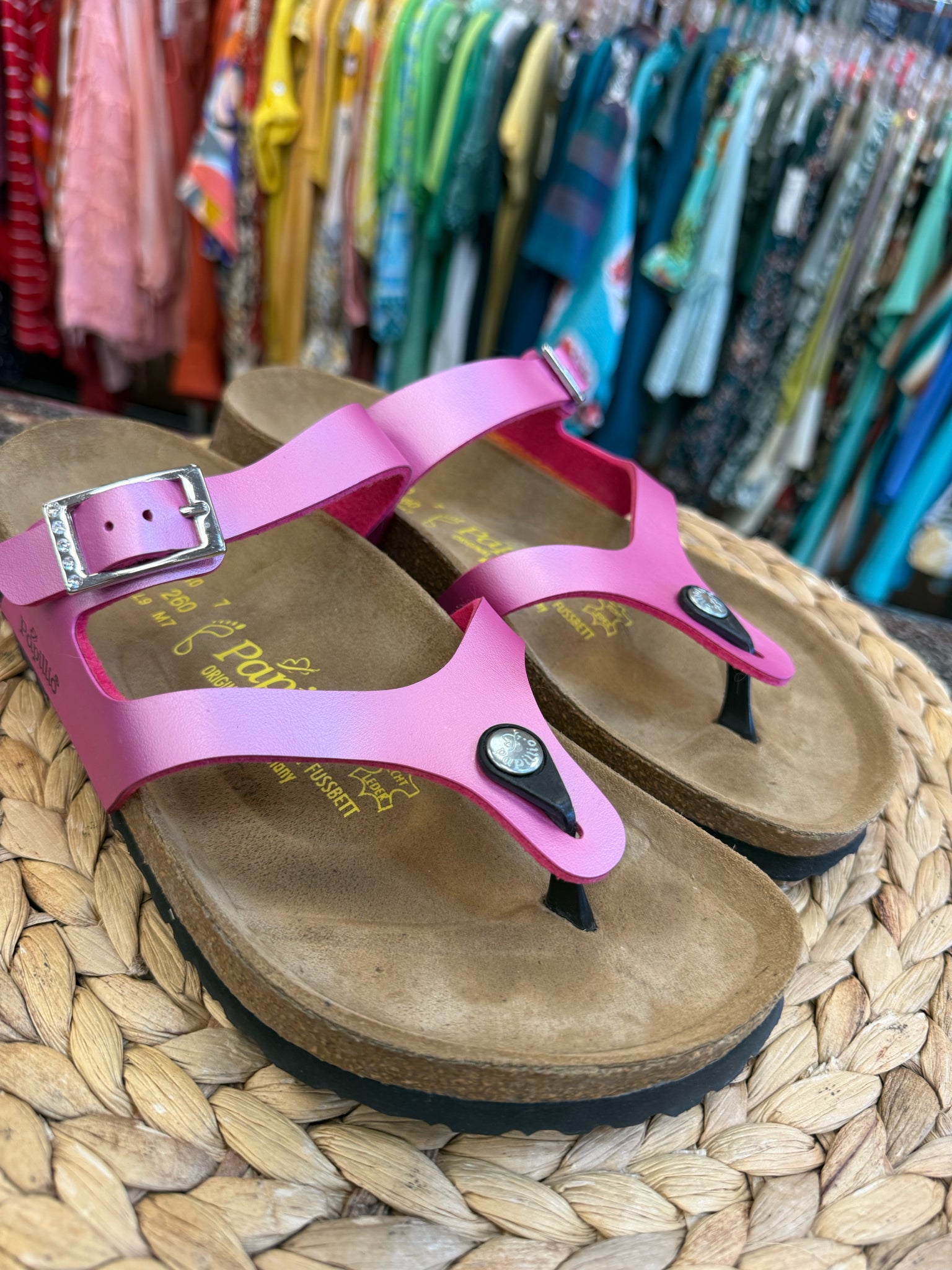 Pre-owned PAPILLIO/Birkenstock Pink Brown Size 9 Designer Sandal