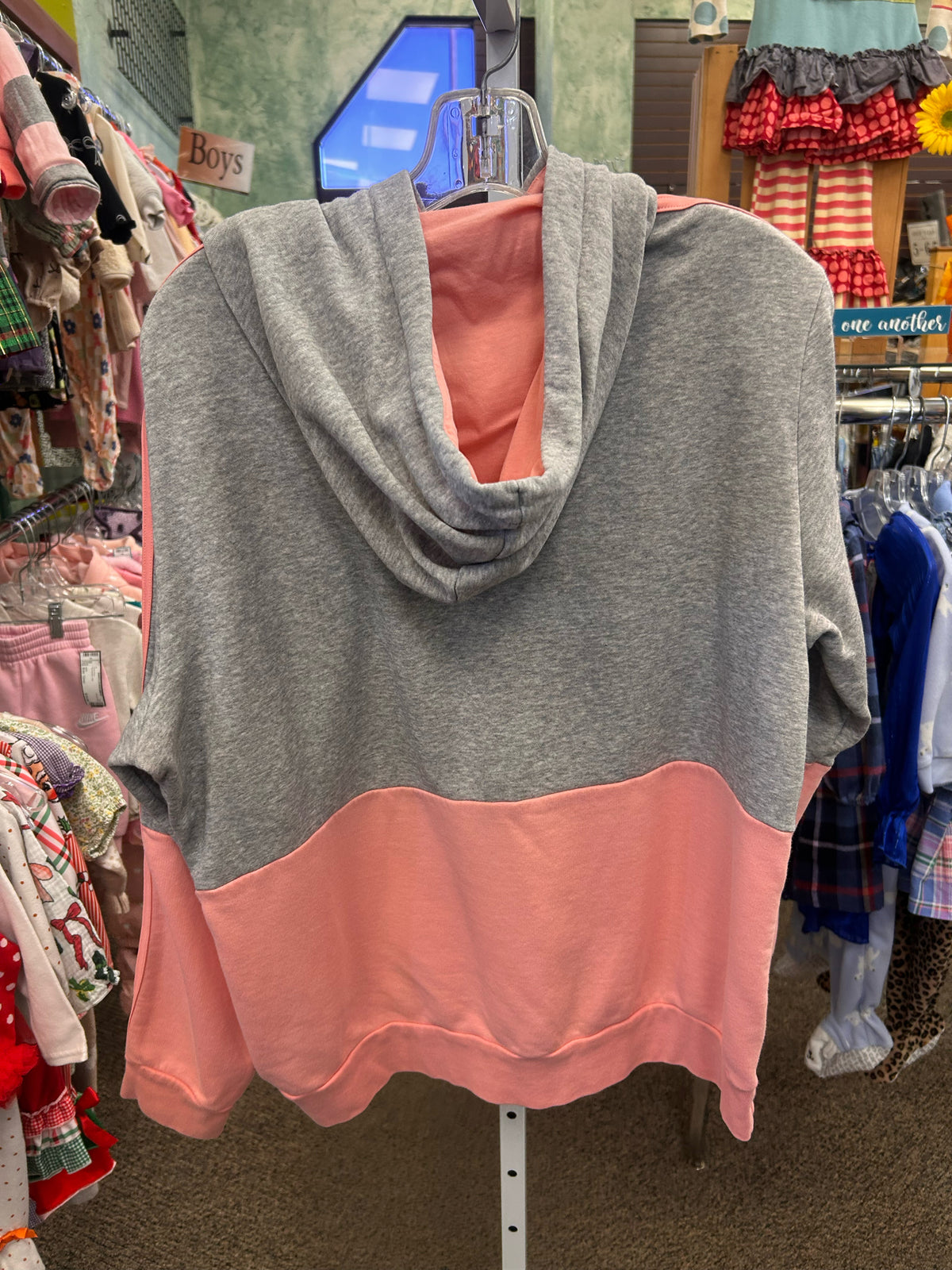 Pre-owned ADIDAS Light gray Pink Size XL Long Sleeve Hoodie
