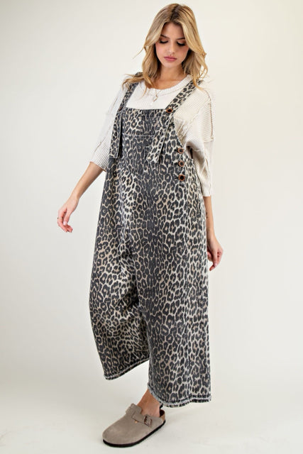 New EASEL Leopard # SIZE Medium Overalls
