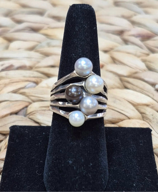 Pre-owned JAMES AVERY STERLING SILVER Pearl Ring Size 7 Designer Ring