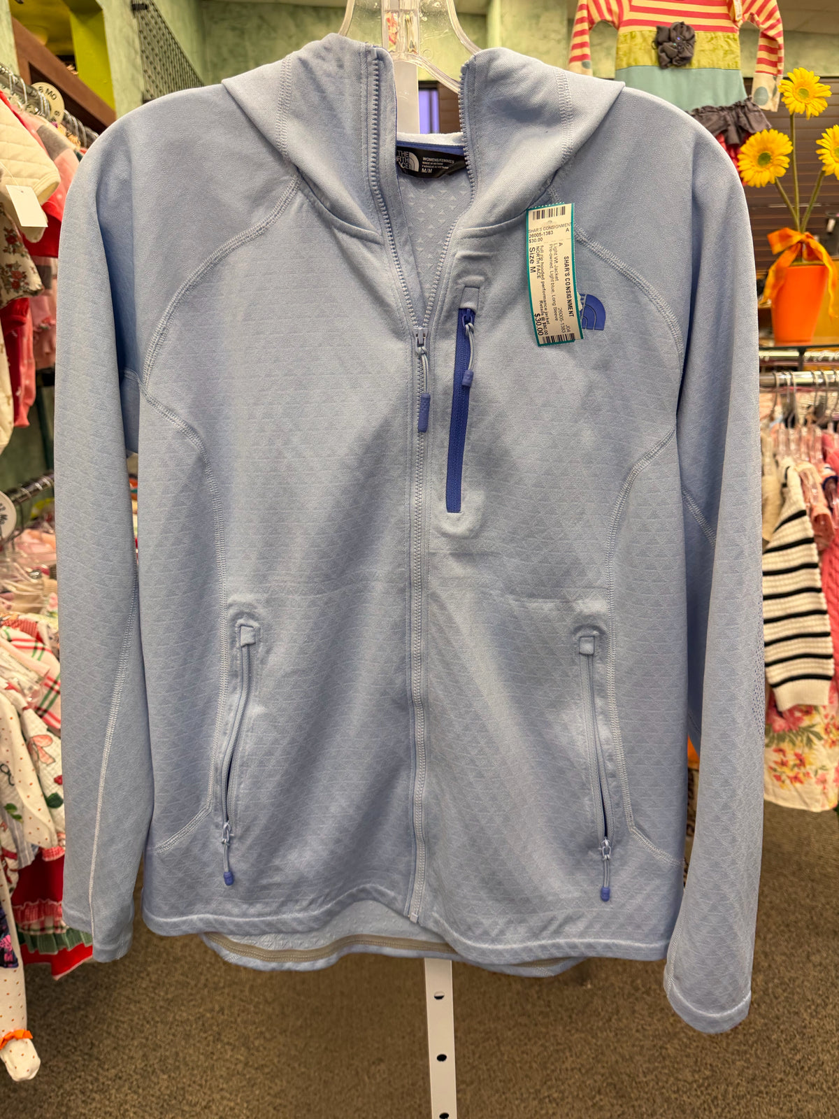 Pre-owned NORTH FACE Light blue Size: M Long Sleeve Light Wt Jacket