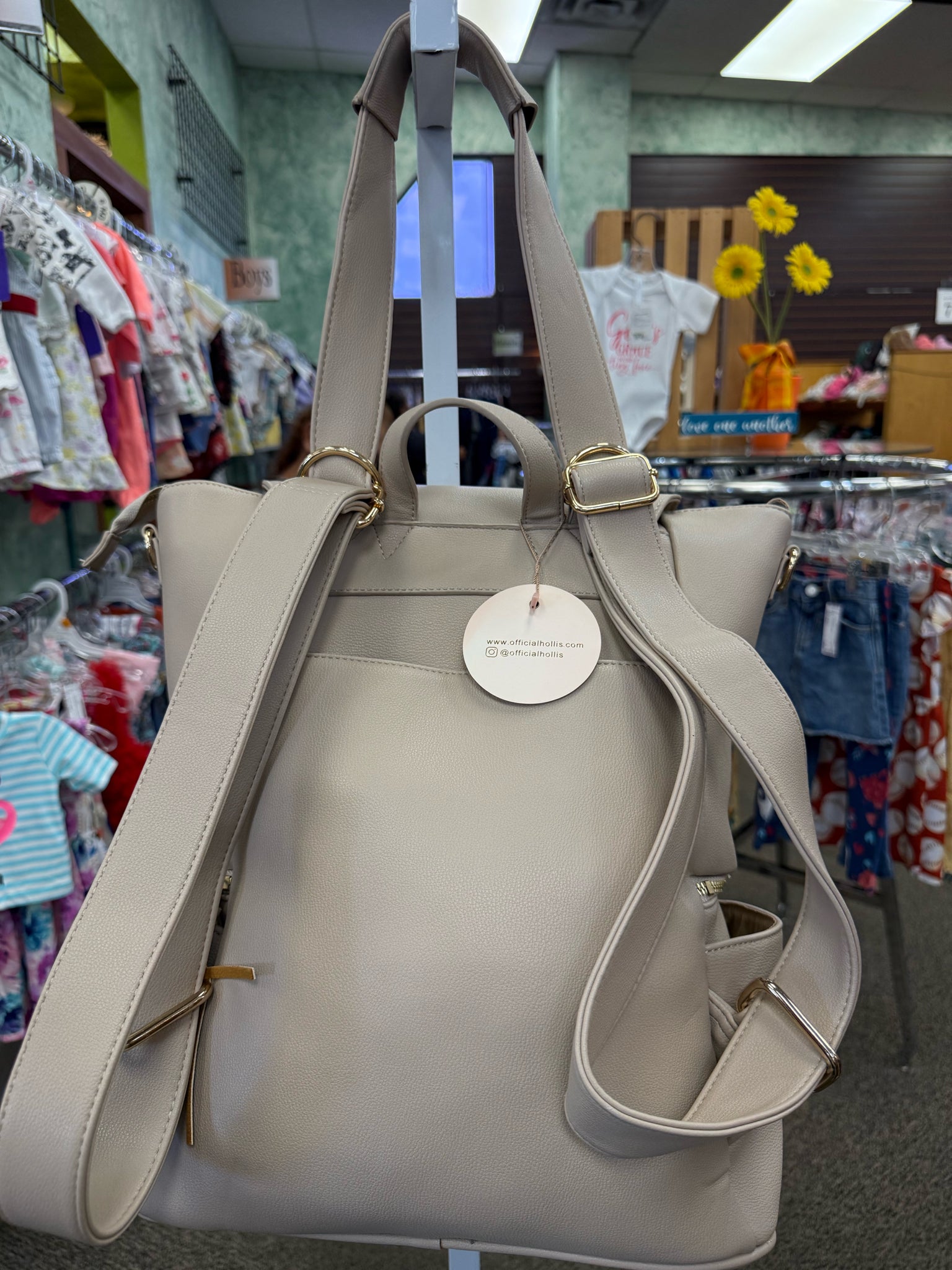 New with Tag Hollis Tan Backpack Designer Purse