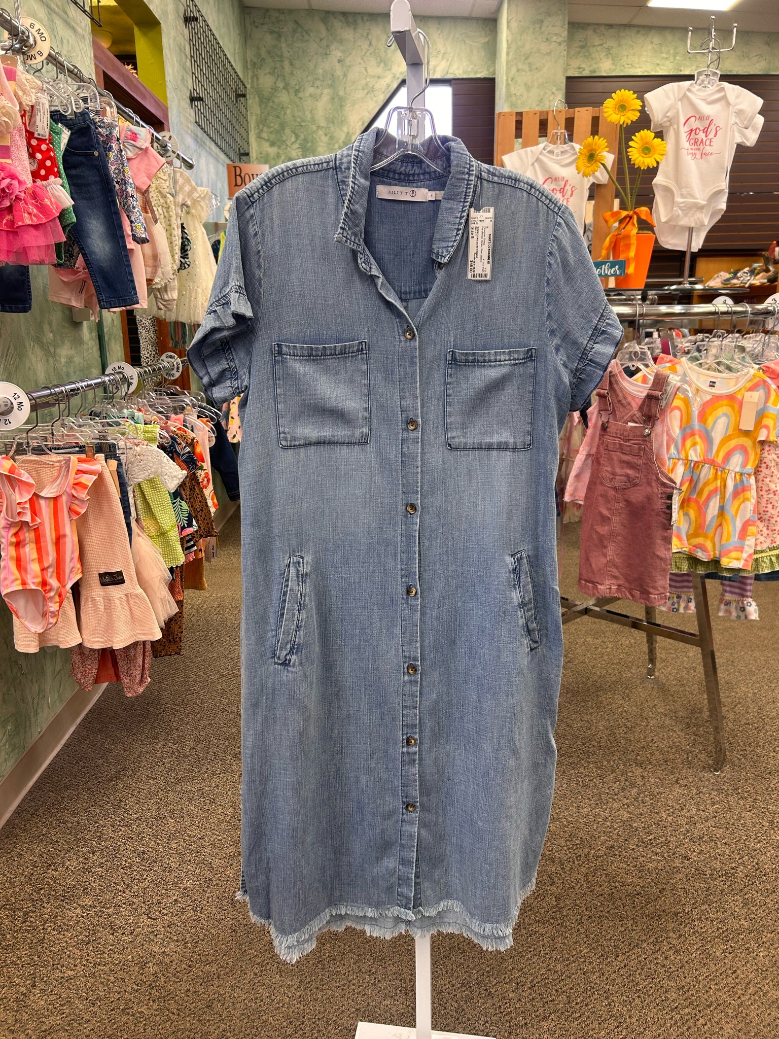 Pre-owned BILLY T Denim Size 8 Short Sleeve Designer Dress