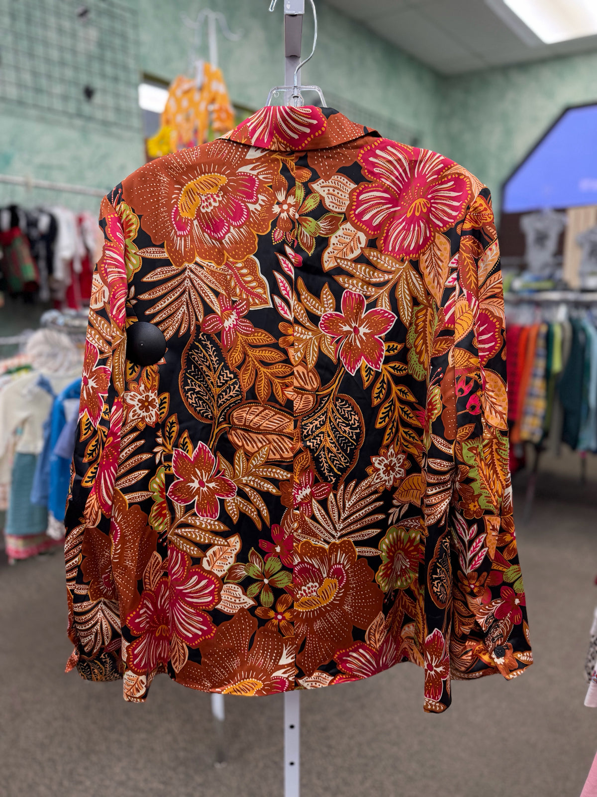 Pre-owned FLYING TOMATO Black Brown Floral Size: L Blazer