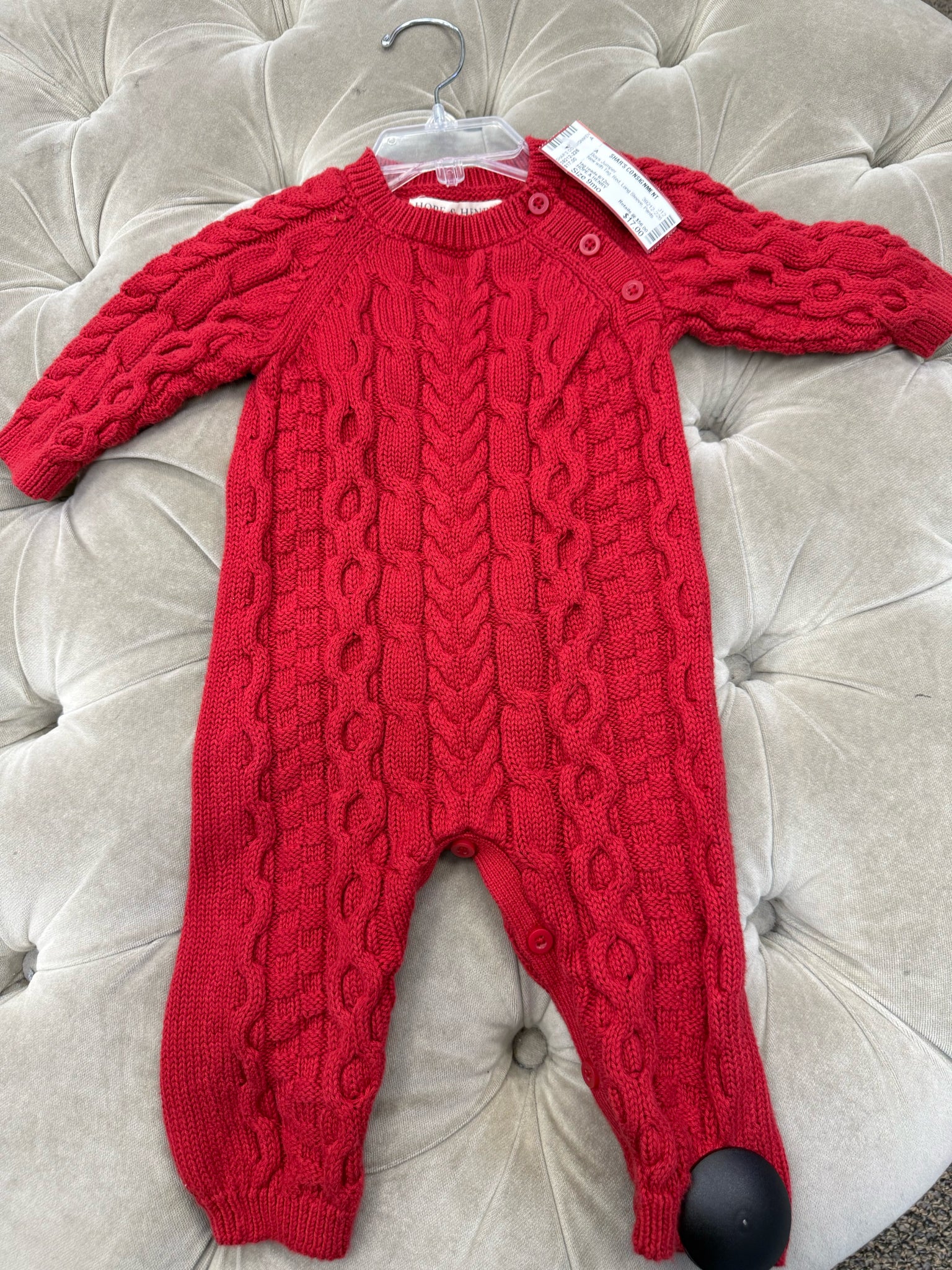 New with Tag HOPE & HENRY Red C-SIZE 9mo Long Sleeve Pants Boys Jumper