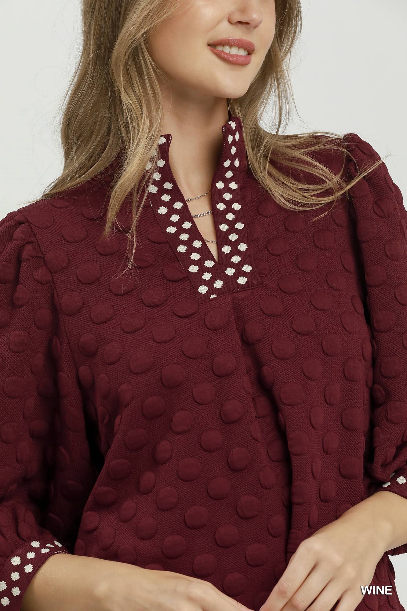 New UMGEE Wine Size: S Quarter Sleeve Blouse