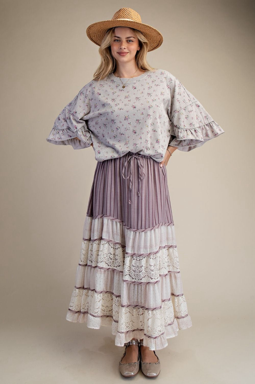 New EASEL Purple White Size Small Skirt