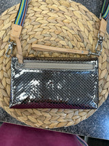 Pre-owned CONSUELA Silver Multi Trim Crossbody Designer Purse