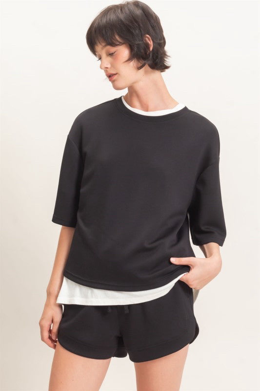 New DOUBLE ZERO Black Size: S Short Sleeve Blouse