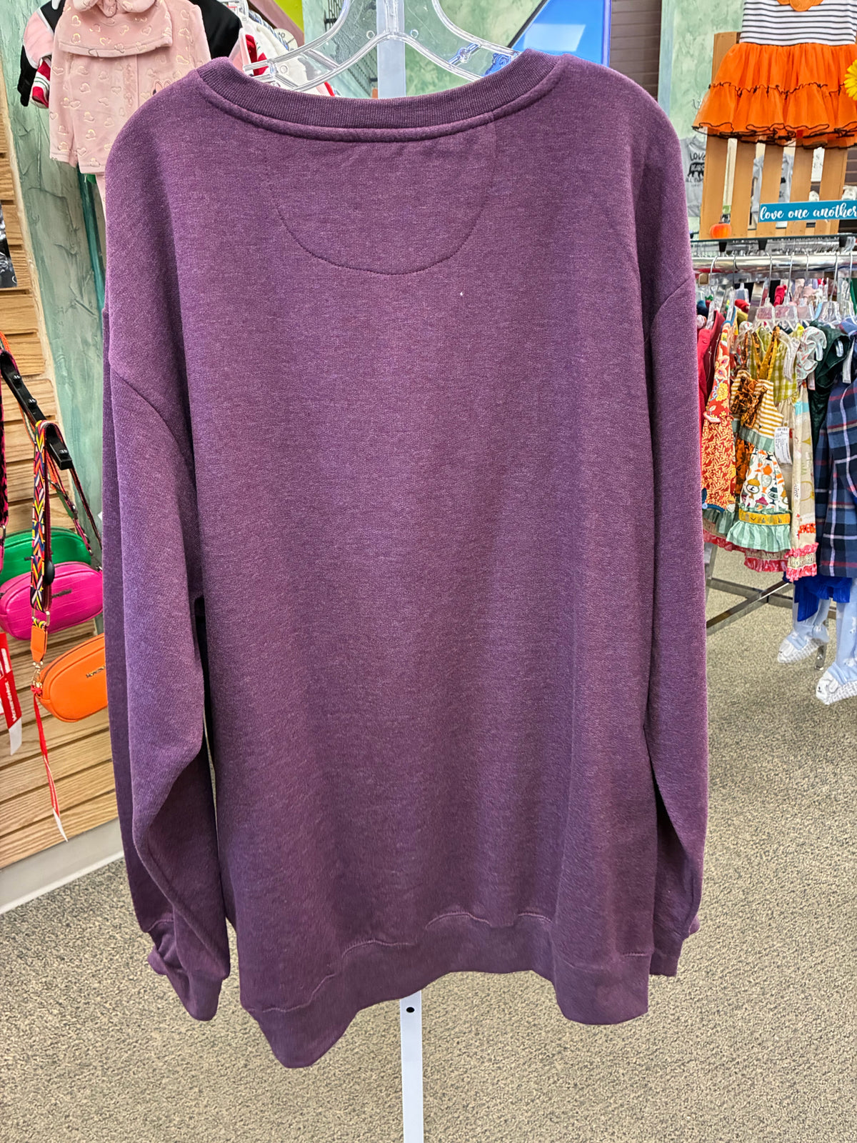 Pre-owned Love In Faith Purple White Trim Size 3X Long Sleeve Sweatshirt