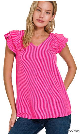 New Zenana Hot pink Size S Cap Sleeve Blouse
