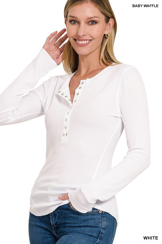 New Zenana White Size S Long Sleeve Blouse
