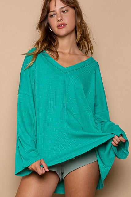 New POL Teal Size S Long Sleeve Blouse