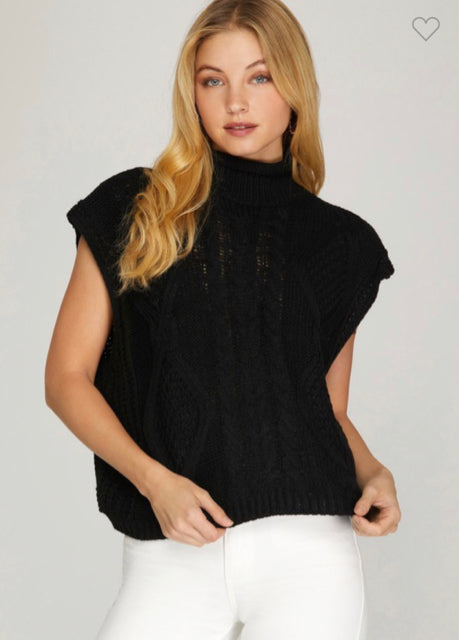 New SHE + SKY Black Size S Sleeveless Sweater